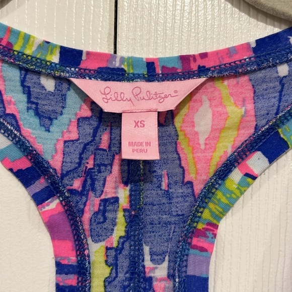 Lilly Pulitzer Kiawah Racer Back Tank Top in Multi Luminescent Size XS - Picture 5 of 7
